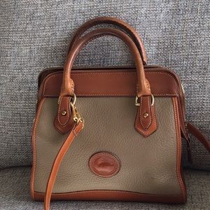 Vintage Dooney & Bourke taupe hand bag.